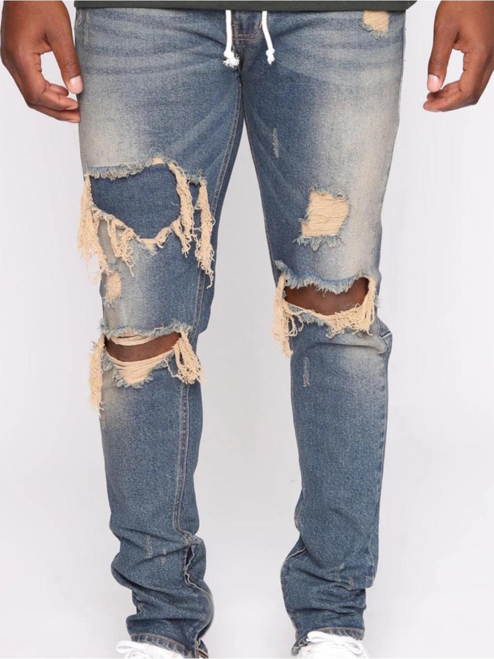 Fashion Nova - Chase The Money Distressed Skinny Jean - Dark Wash